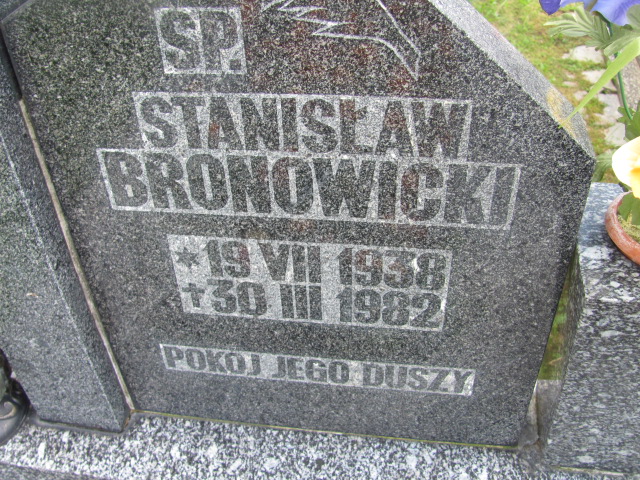 Stanisław Bronowicki 1938 Dzierżoniów - Grobonet - Wyszukiwarka osób pochowanych