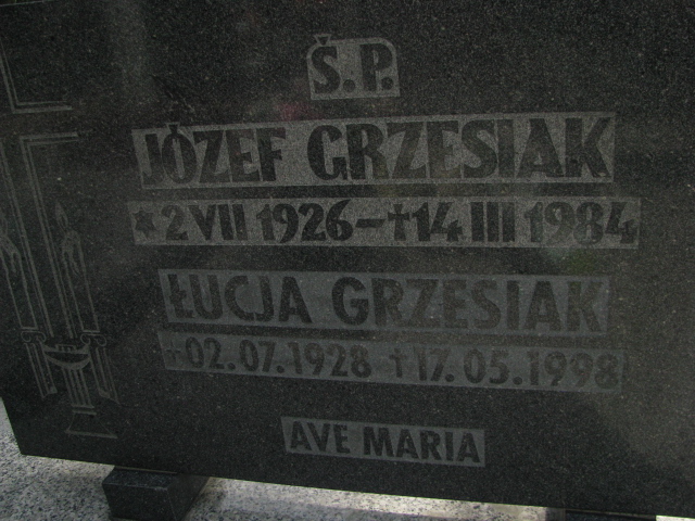 Józef Grzesiak 1926 Dzierżoniów - Grobonet - Wyszukiwarka osób pochowanych