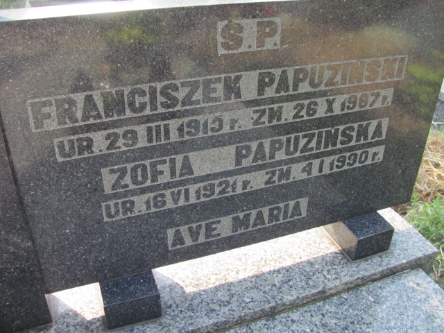 Zofia Papuzińska 1921 Dzierżoniów - Grobonet - Wyszukiwarka osób pochowanych