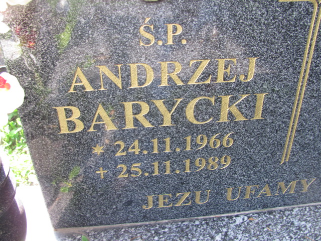 Andrzej Barycki 1966 Dzierżoniów - Grobonet - Wyszukiwarka osób pochowanych