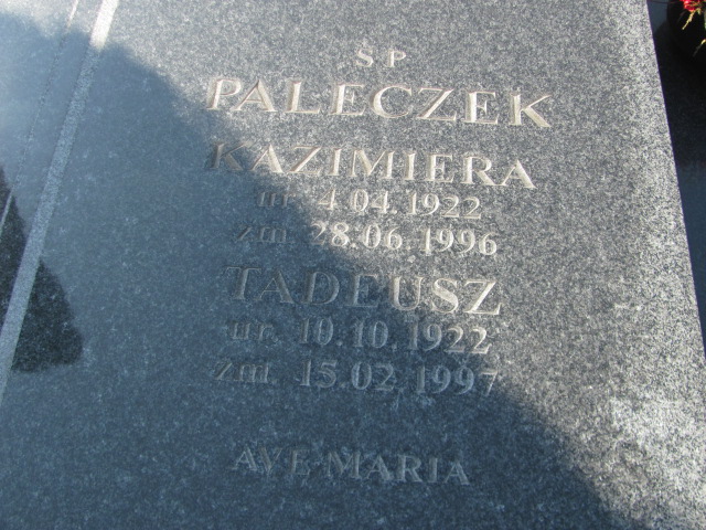 Kazimiera Paleczek 1922 Dzierżoniów - Grobonet - Wyszukiwarka osób pochowanych