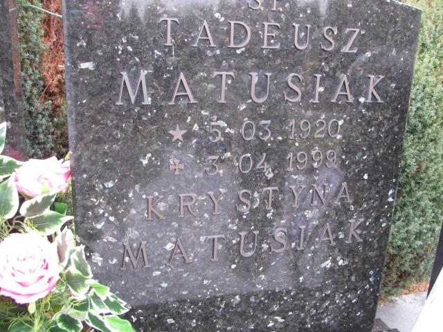 Krystyna Matusiak 1926 Dzierżoniów - Grobonet - Wyszukiwarka osób pochowanych