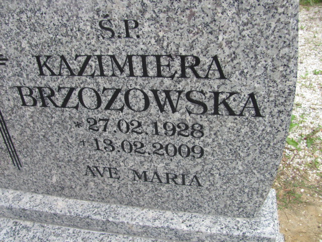 Kazimiera Brzozowska 1928 Dzierżoniów - Grobonet - Wyszukiwarka osób pochowanych