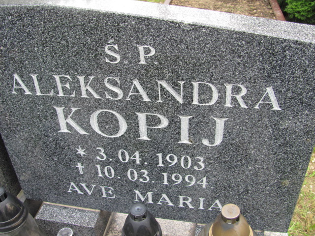 Aleksandra Kopij 1903 Dzierżoniów - Grobonet - Wyszukiwarka osób pochowanych