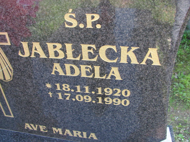 Adela Jabłecka 1920 Dzierżoniów - Grobonet - Wyszukiwarka osób pochowanych