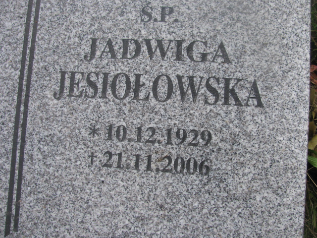 Jadwiga Jesiołowska 1929 Dzierżoniów - Grobonet - Wyszukiwarka osób pochowanych