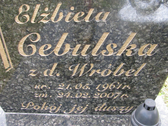 Elżbieta Cebulska 1961 Dzierżoniów - Grobonet - Wyszukiwarka osób pochowanych