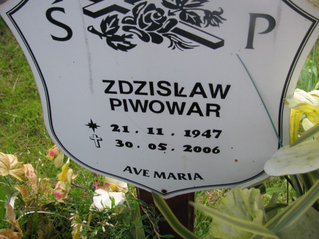 Zdzisław Piwowar 1947 Dzierżoniów - Grobonet - Wyszukiwarka osób pochowanych