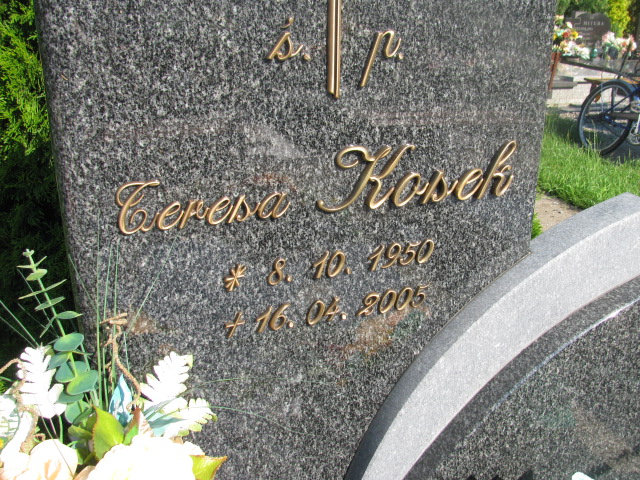 Teresa Kosek 1950 Dzierżoniów - Grobonet - Wyszukiwarka osób pochowanych