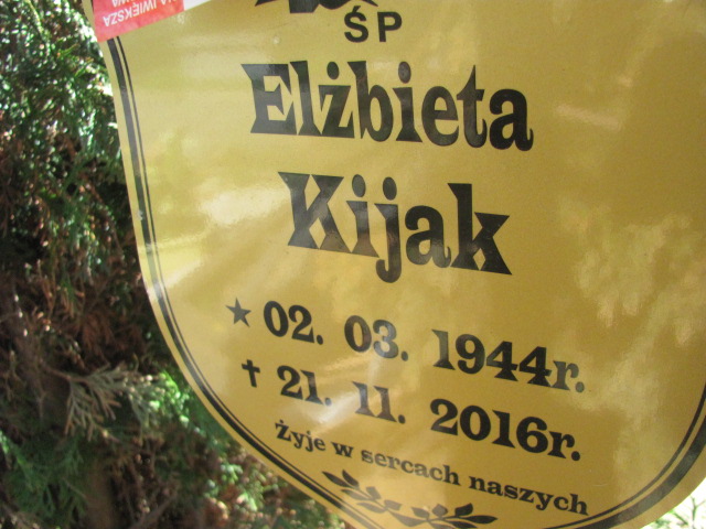 Elżbieta Kijak 1944 Dzierżoniów - Grobonet - Wyszukiwarka osób pochowanych